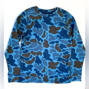 14. Burton Kids Long Sleeve Blue Camo Fleece Top Size Large